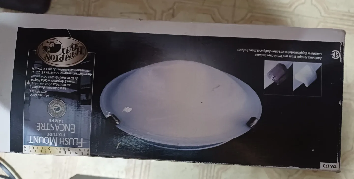 🥕 NEW Hampton Bay 2-Light Pewter Flushmount Ceiling Light 🥕 image indicator(4)