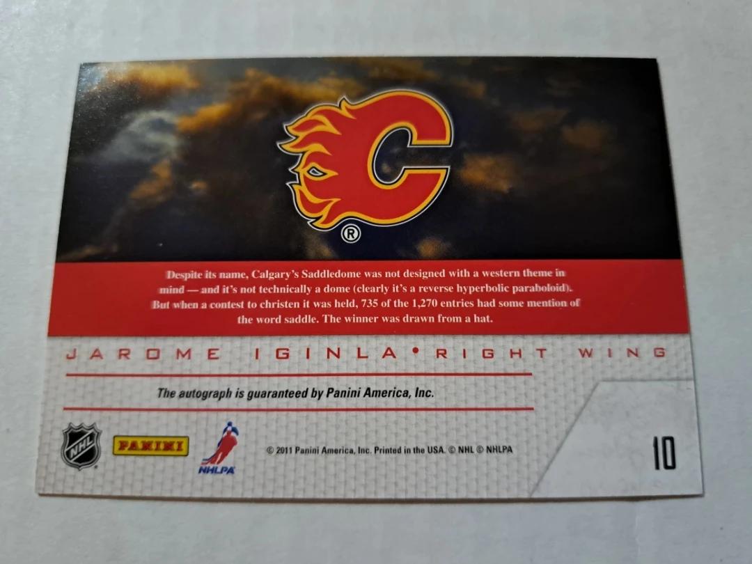 2011 Panini, game night Jarome Iginla, autograph - photo 4