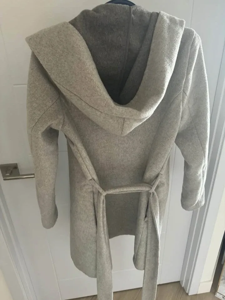 Dynamite Grey Hooded Coat - Size P/S