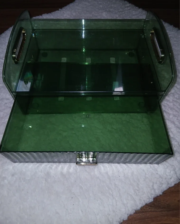 Acrylic Makeup Organizer with Drawer - Green image indicator(3)