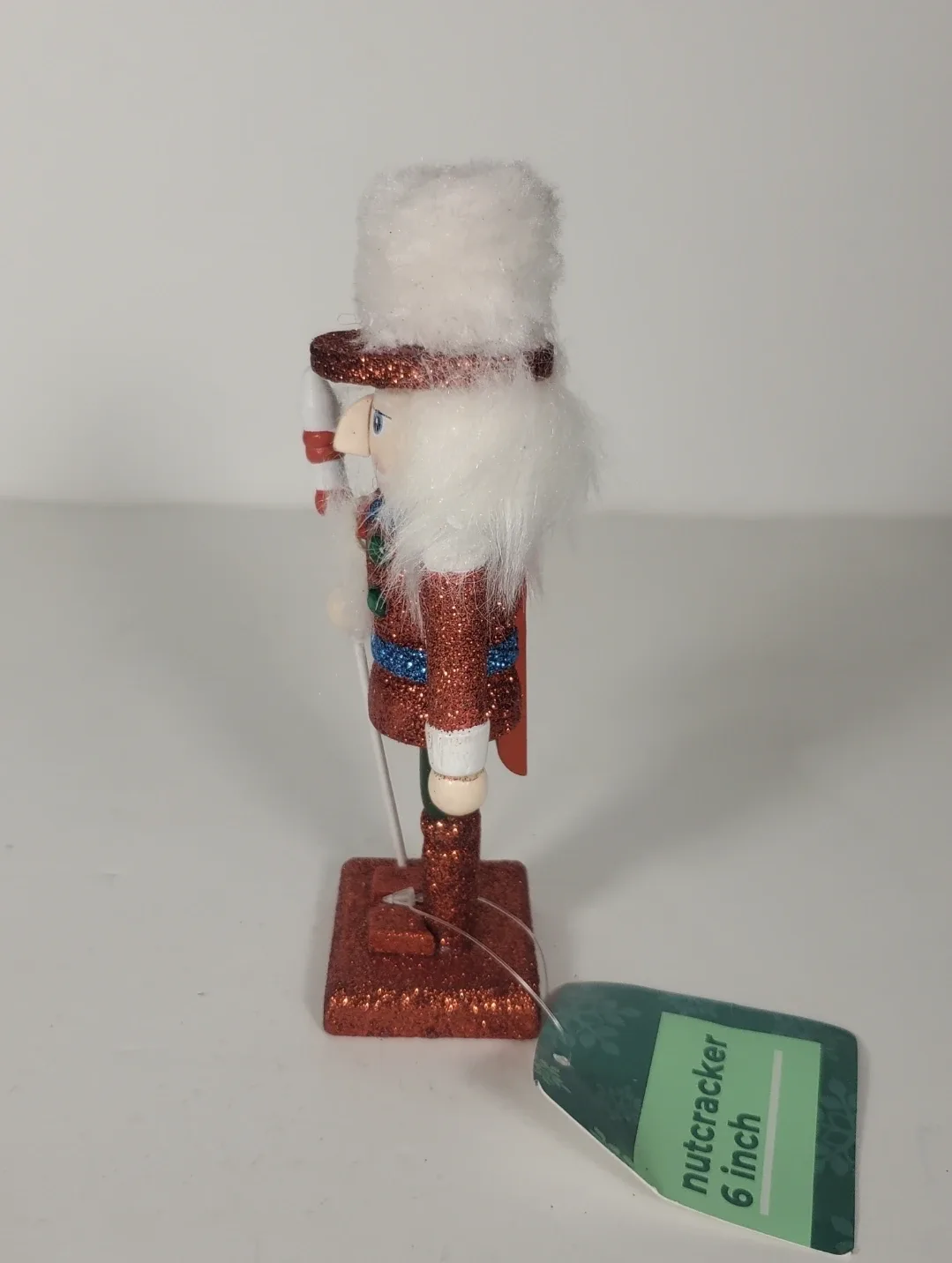 Christmas Red Glitter Nutcracker Holiday Home Décor 6 Inches image indicator(3)
