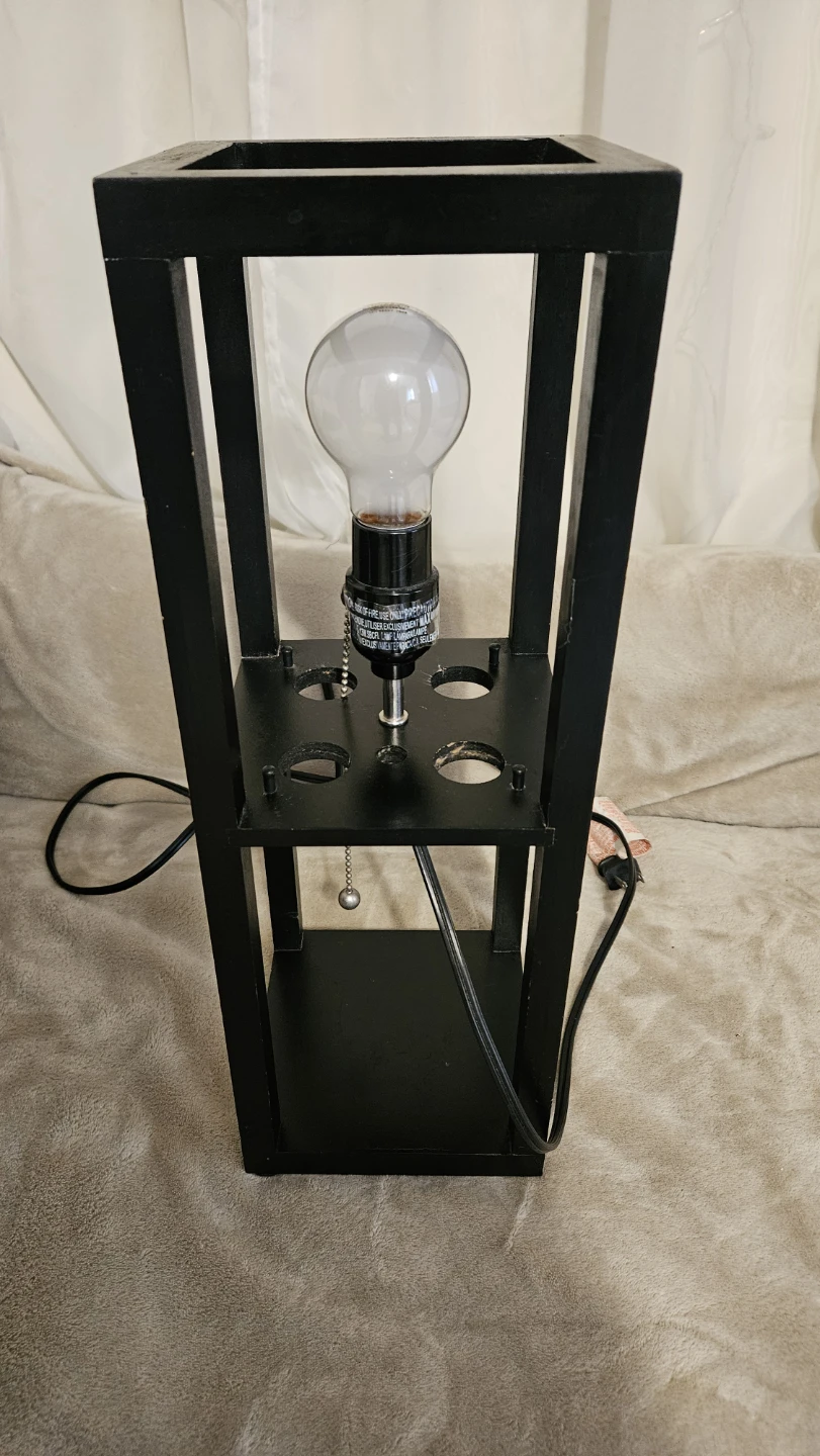 Black Wooden Frame Table Lamp - photo 2