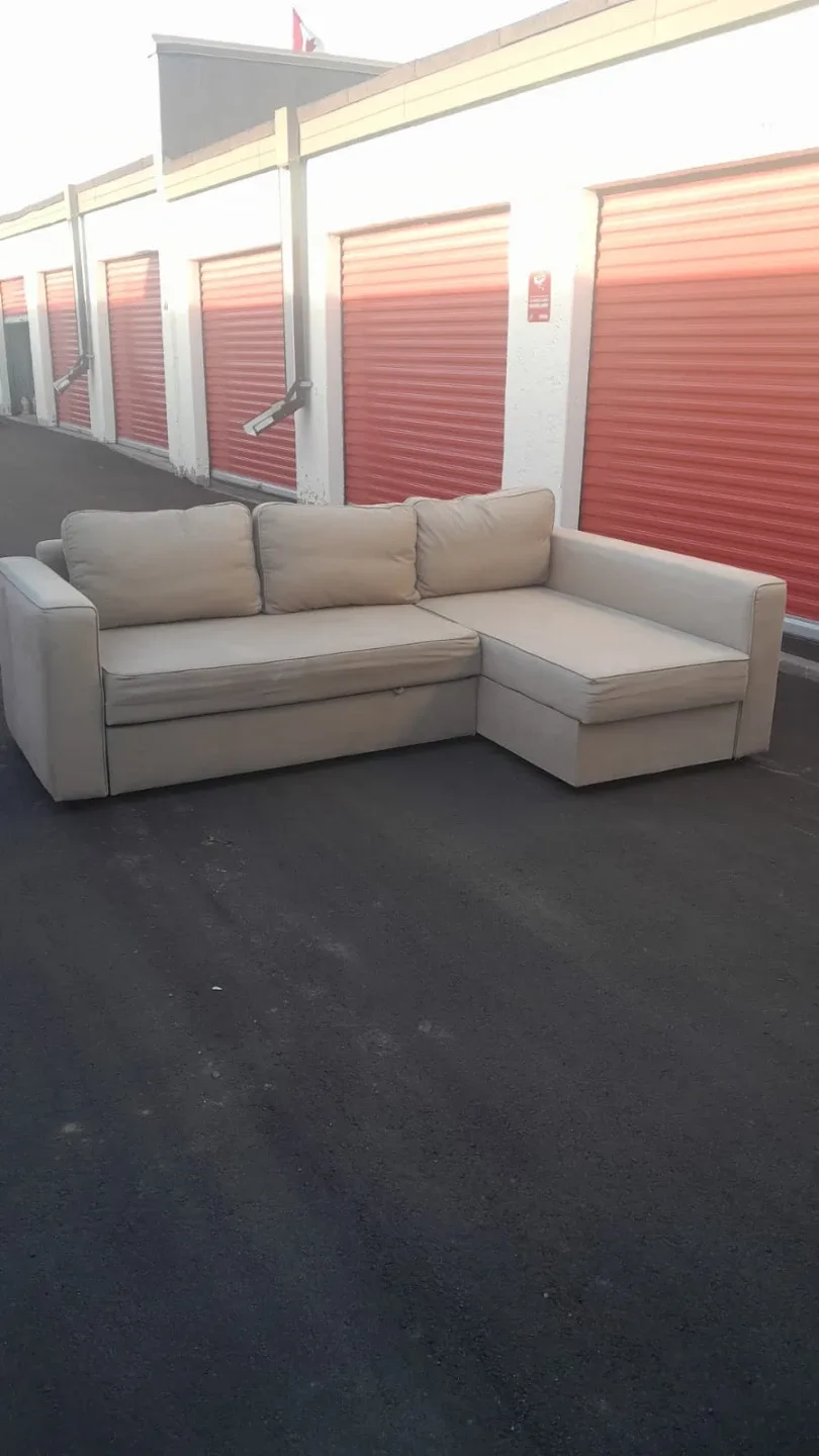 Beige Sectional Sofa with Pull-Out Bed image indicator(2)