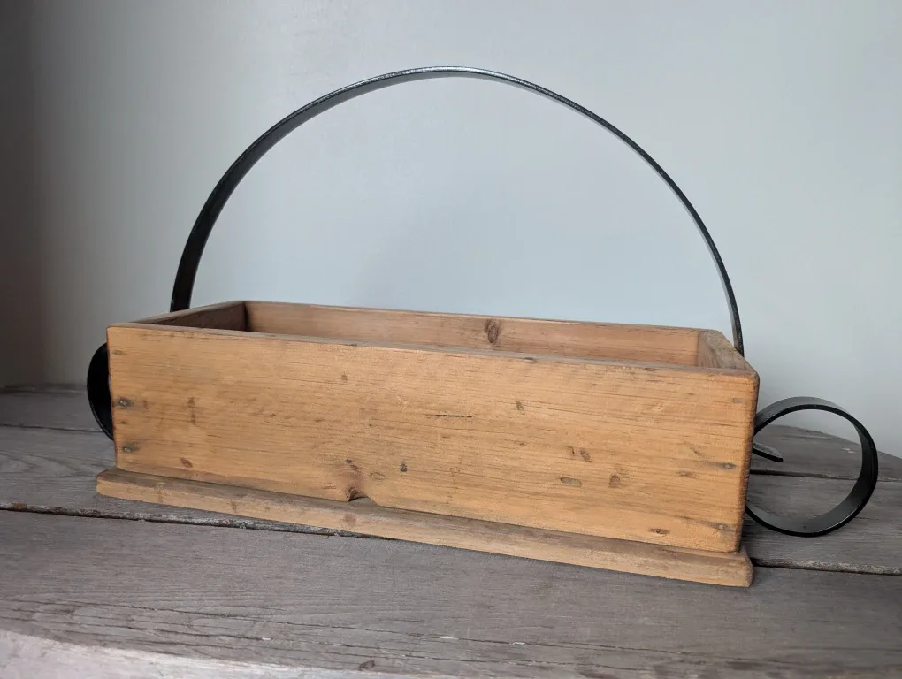 Wooden Box with Metal Handle