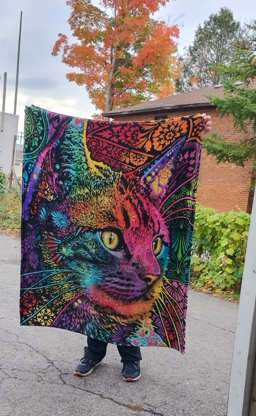 Cat blanket  50 inches wide x 60 inches long
