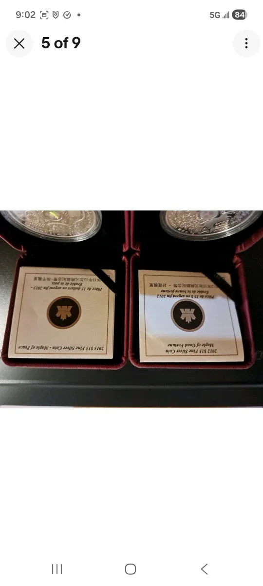 2012 & 13 RCM $15 Fine Silver Coins/ Good Fortune and Peace image indicator(5)