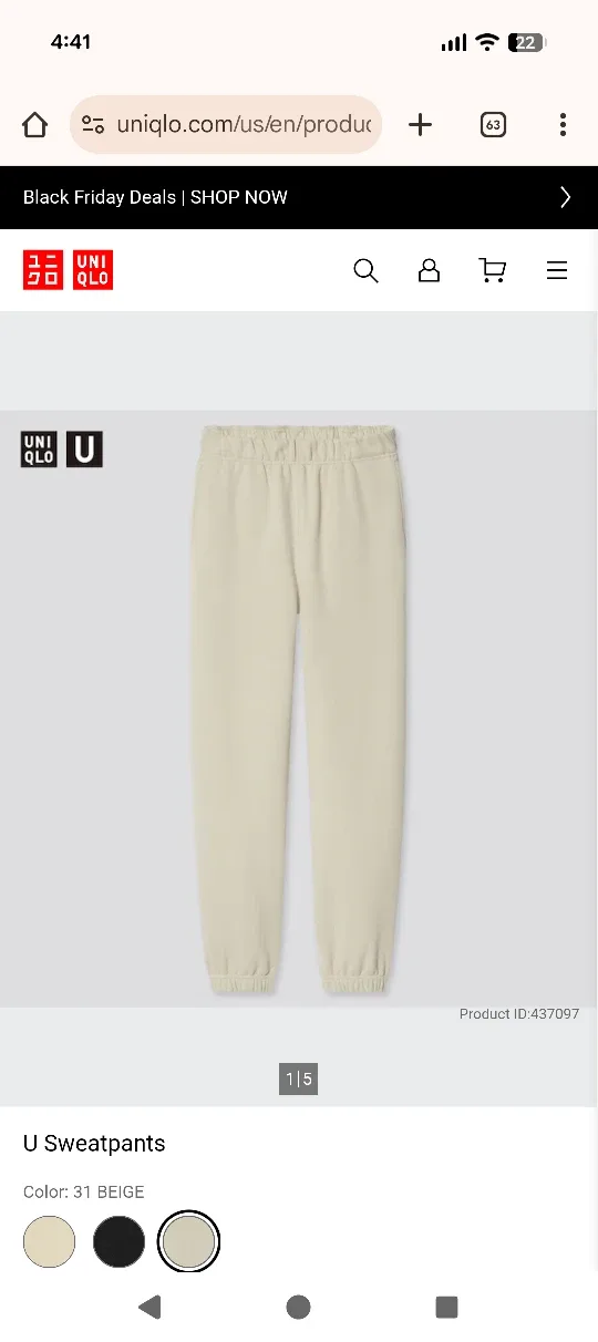 Uniqlo U sweatpants jogger size small image indicator(2)