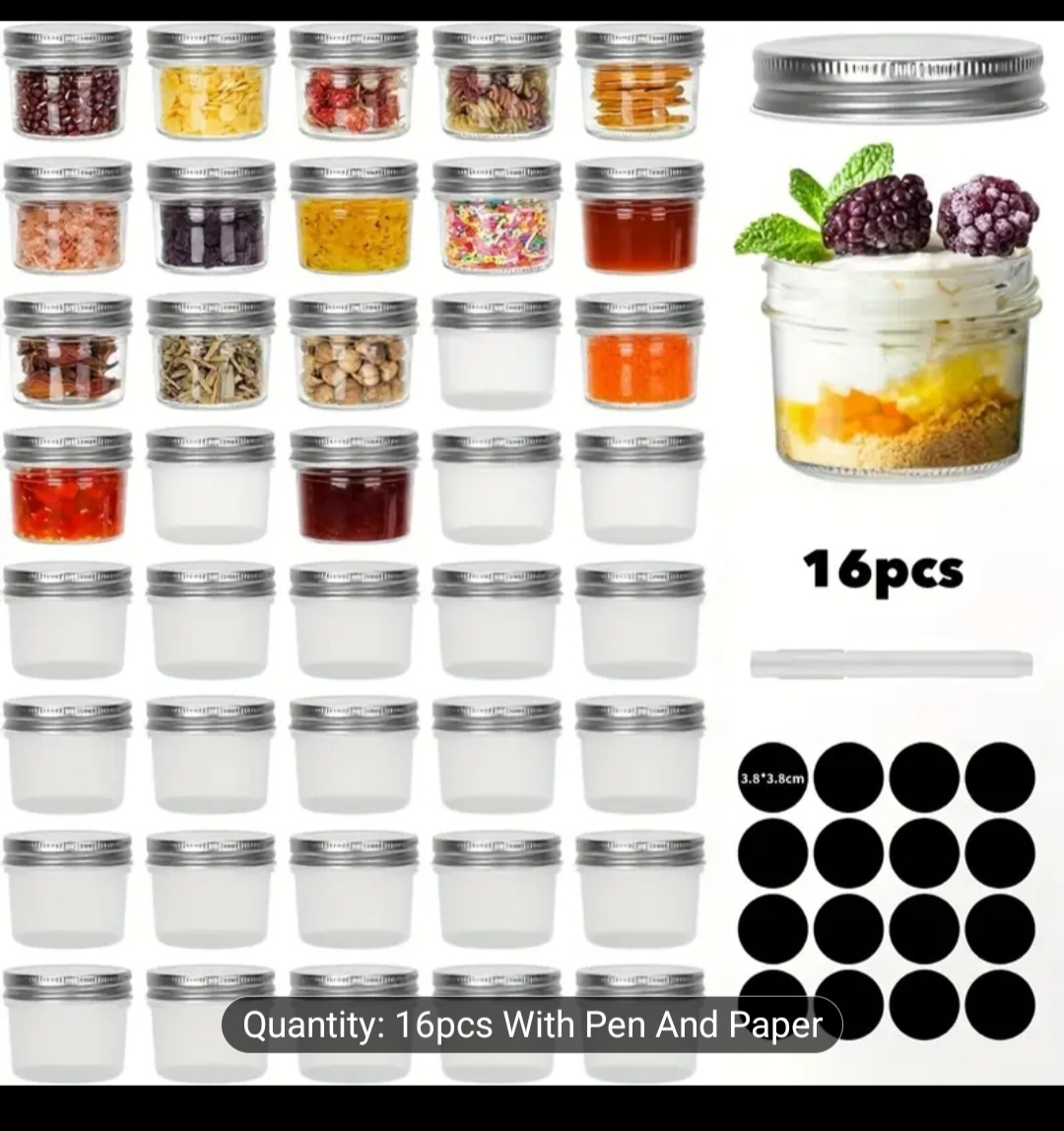 16pcs Mini plastic Jars 3.5oz with Lids - photo 2