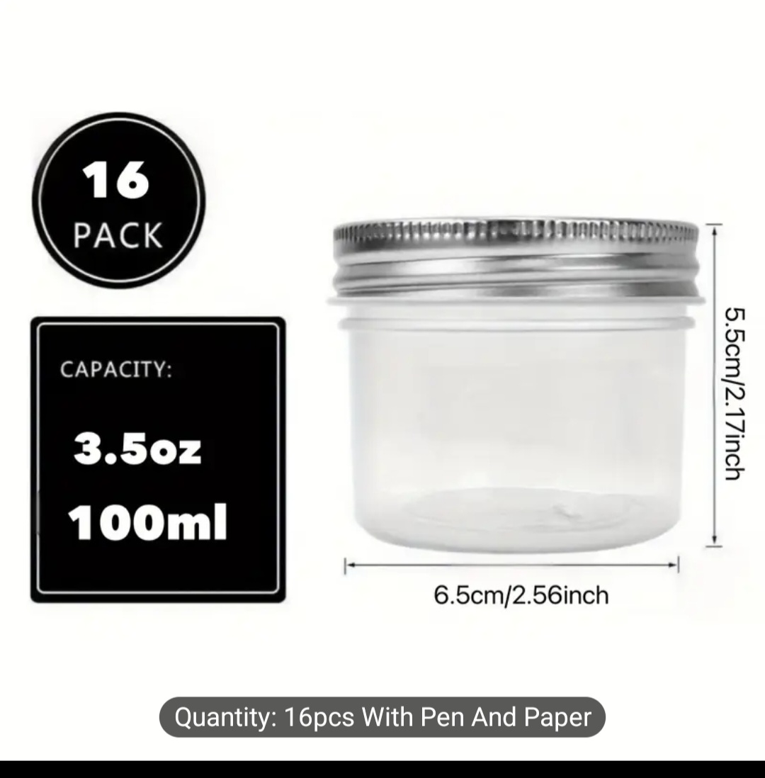 16pcs Mini plastic Jars 3.5oz with Lids - photo 4