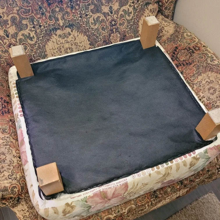 Old Cushion Top Foot Stool 10" tall 21" x 19" image indicator(8)