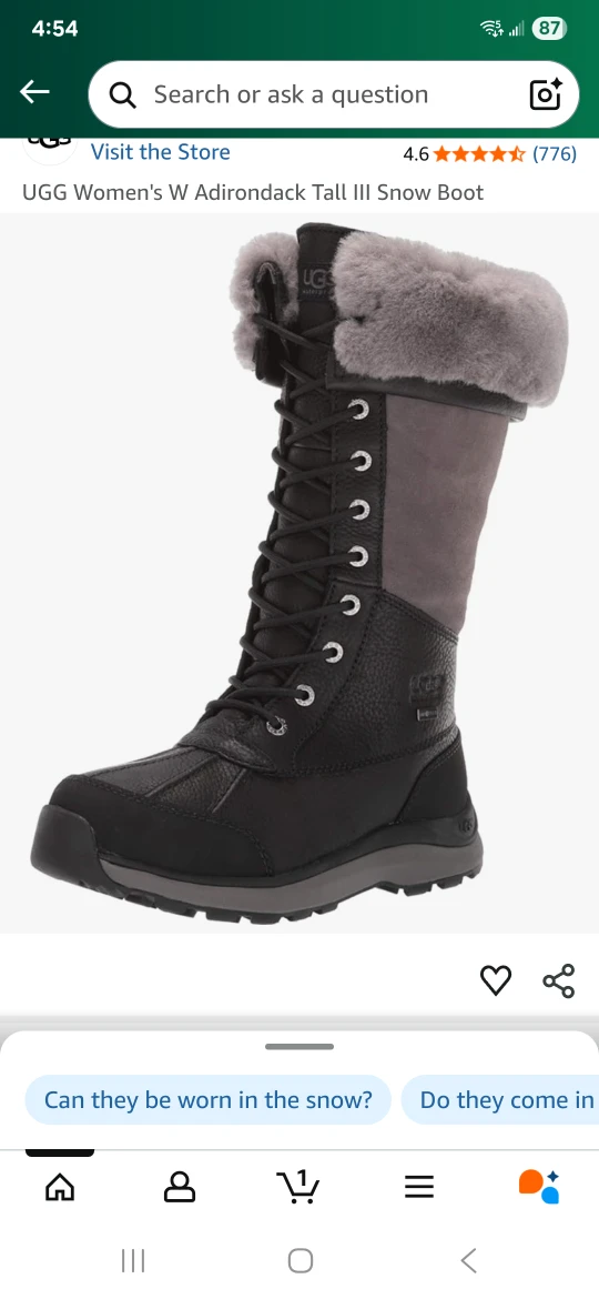 UGG Women's Adirondack Tall III Snow Boot - Size 5.5