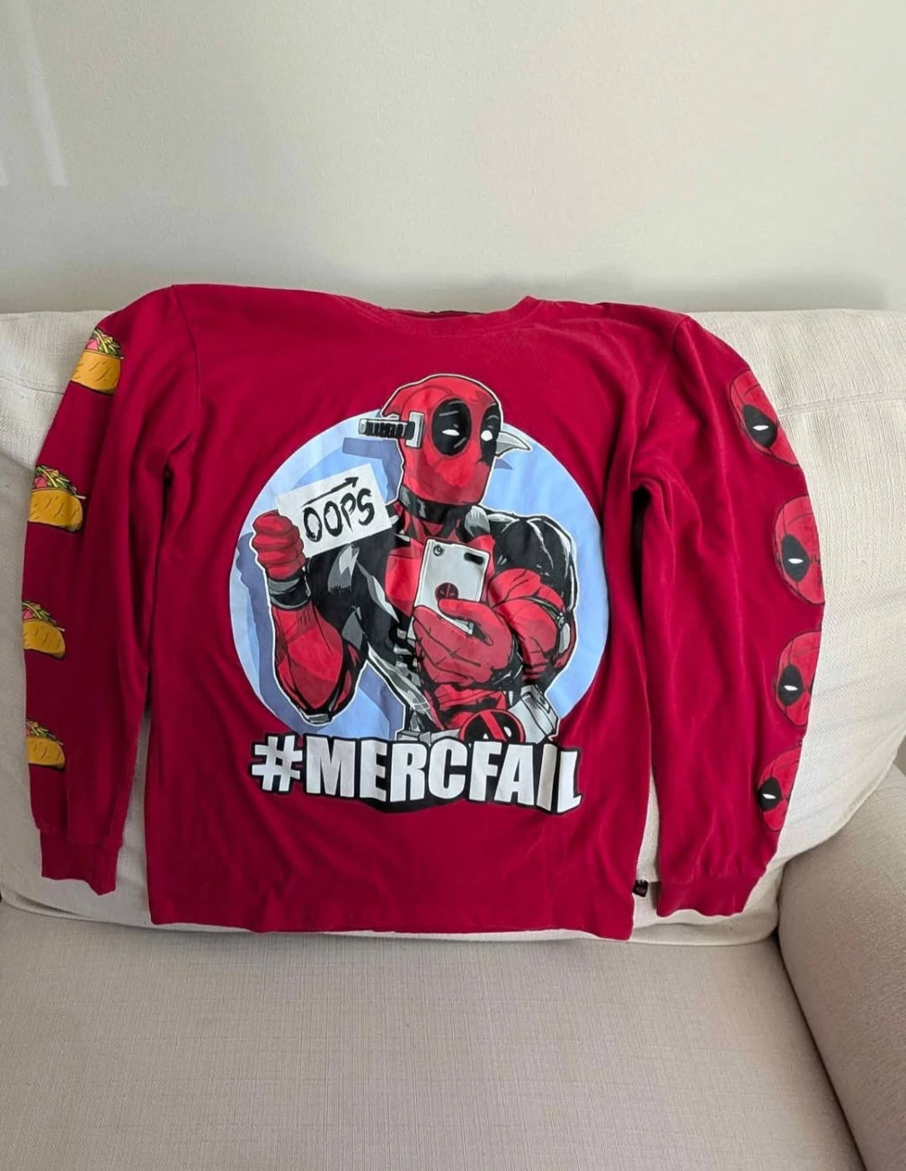 Marvel Deadpool Long Sleeve Shirt - Size S