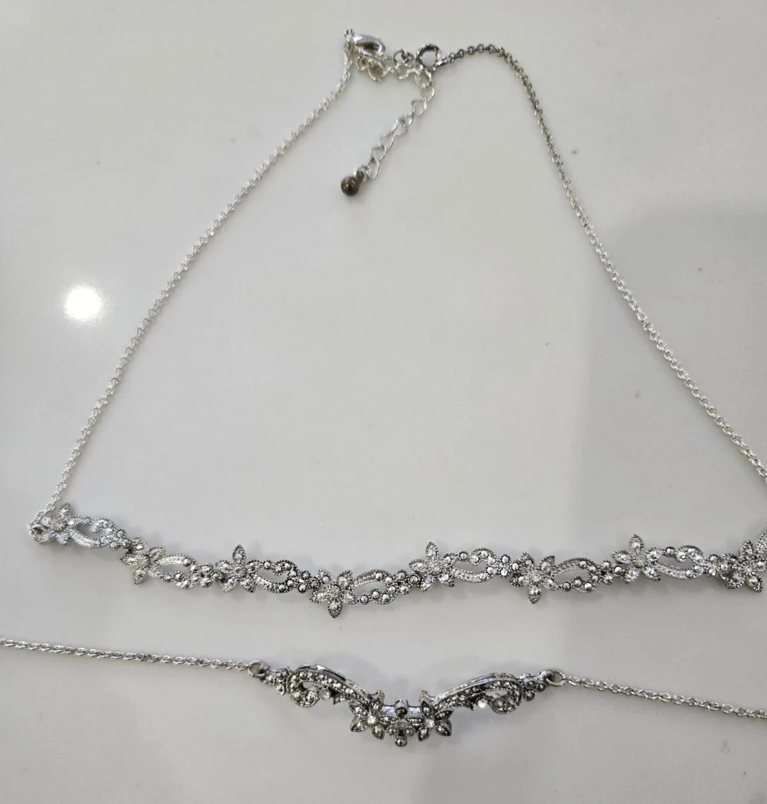 Necklace and Bracelet Set - Silver - photo 2