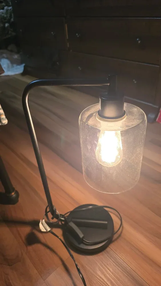 Black Metal & Glass Table Lamp image indicator(2)