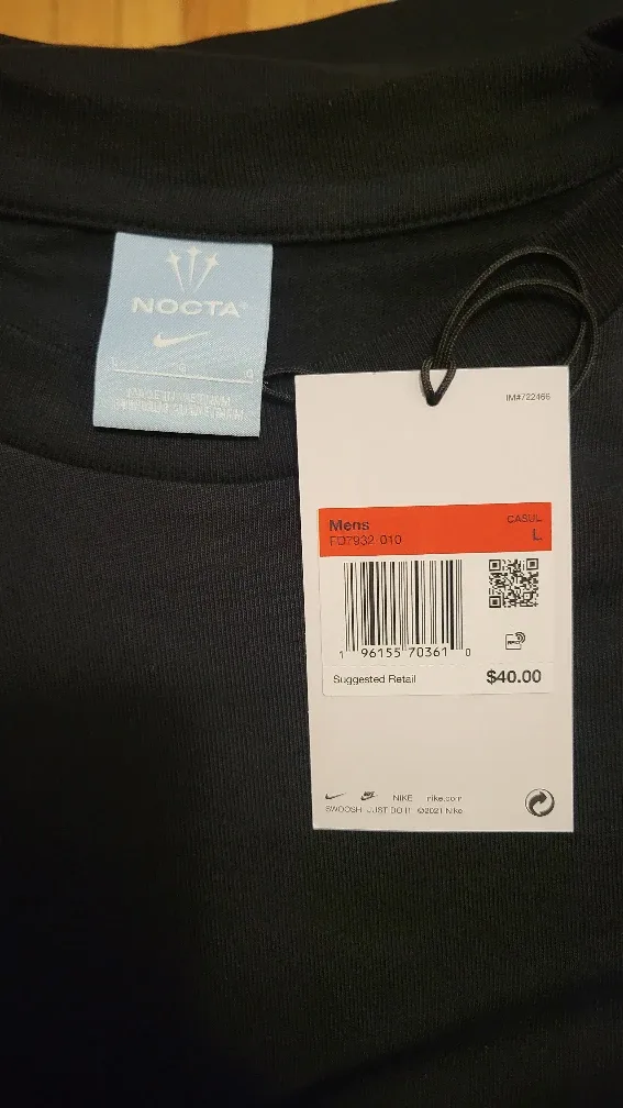 New Nike x NOCTA Casual Tee - Black, Size L BUNDLE OF 3 image indicator(2)