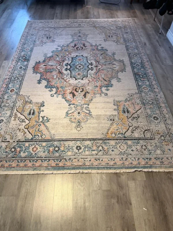 Beige & Blue Area Rug image indicator(2)