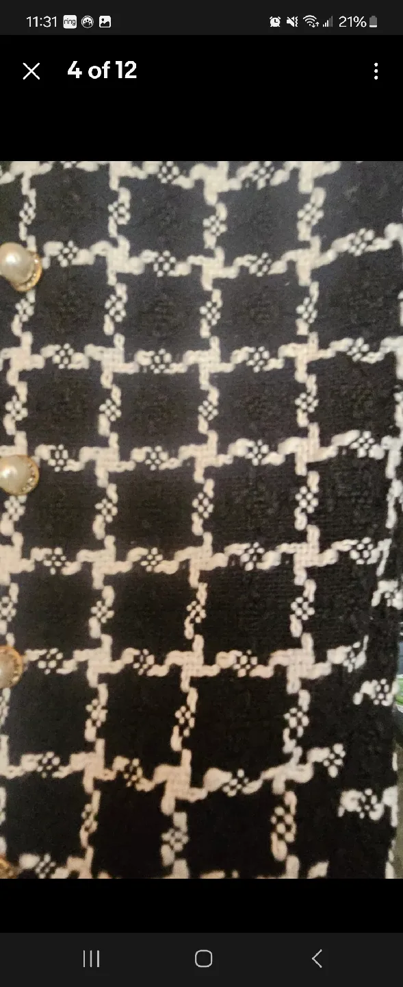 Boston Proper Houndstooth Pearl Embellished Jacket - M image indicator(6)