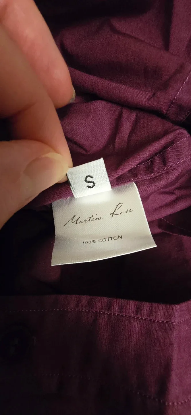 Martine Rose Maroon Cotton Shirt - Size Small image indicator(4)
