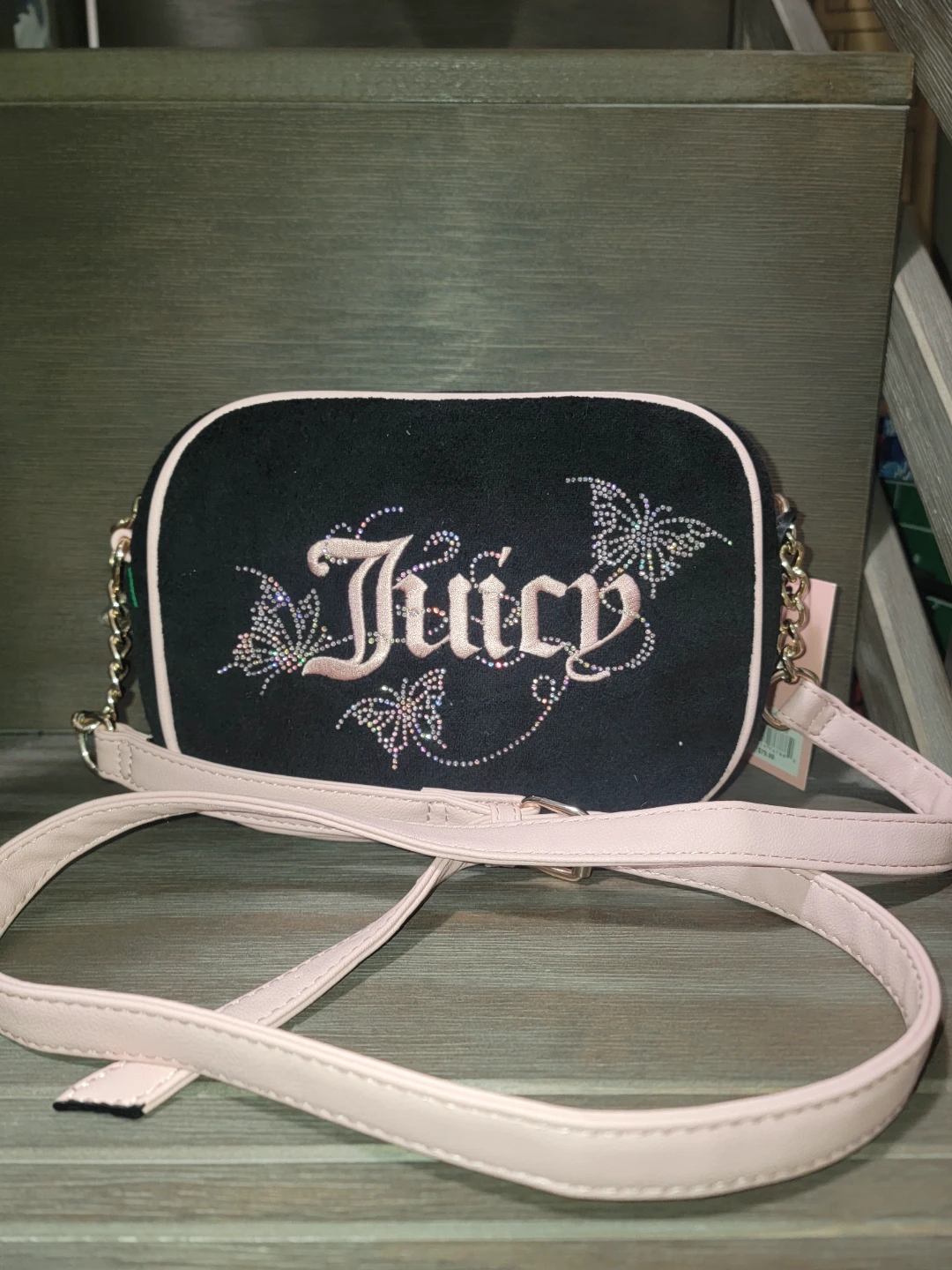 Juicy Couture Black & Pink Crossbody Bag