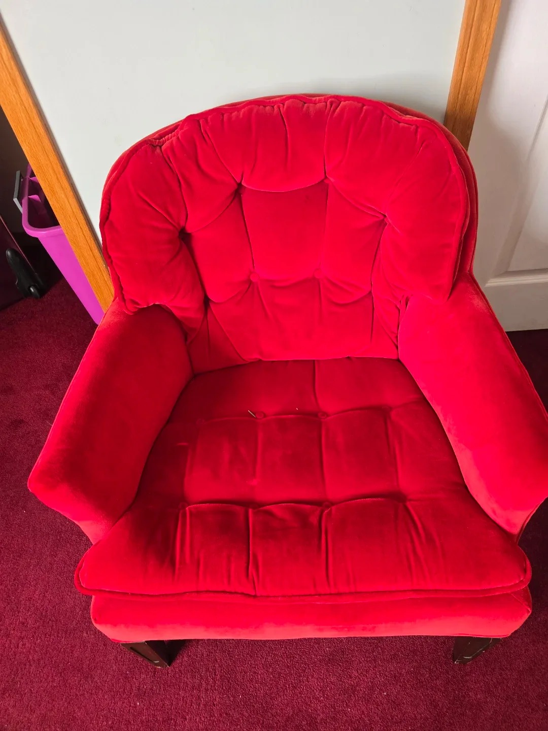 Red Velvet Armchair