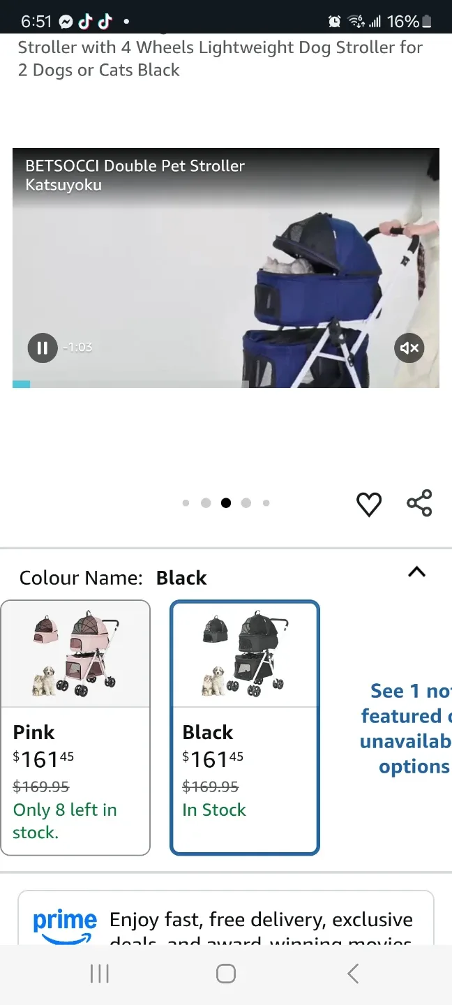 Double Pet Stroller with Detachable Carriers brand new image indicator(5)