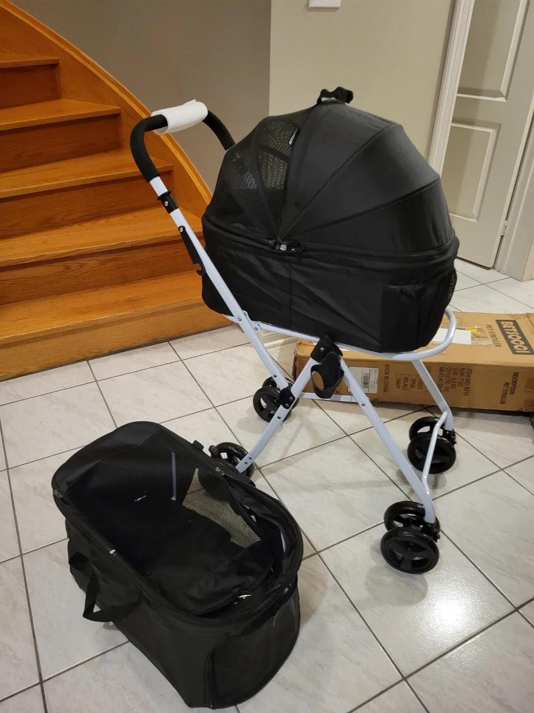 Double Pet Stroller with Detachable Carriers brand new image indicator(6)