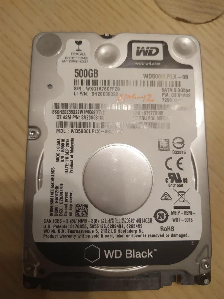 WD Black 500GB Hard Drive 2.5"
