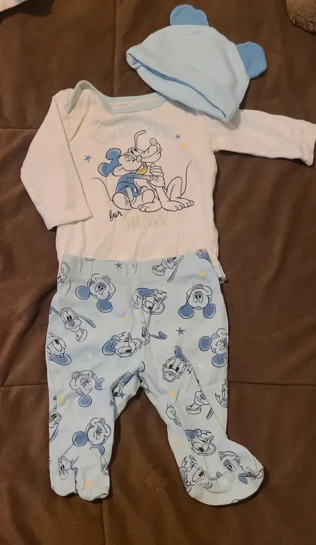 Disney Baby Outfit - Onesie, Pants, Hat💙