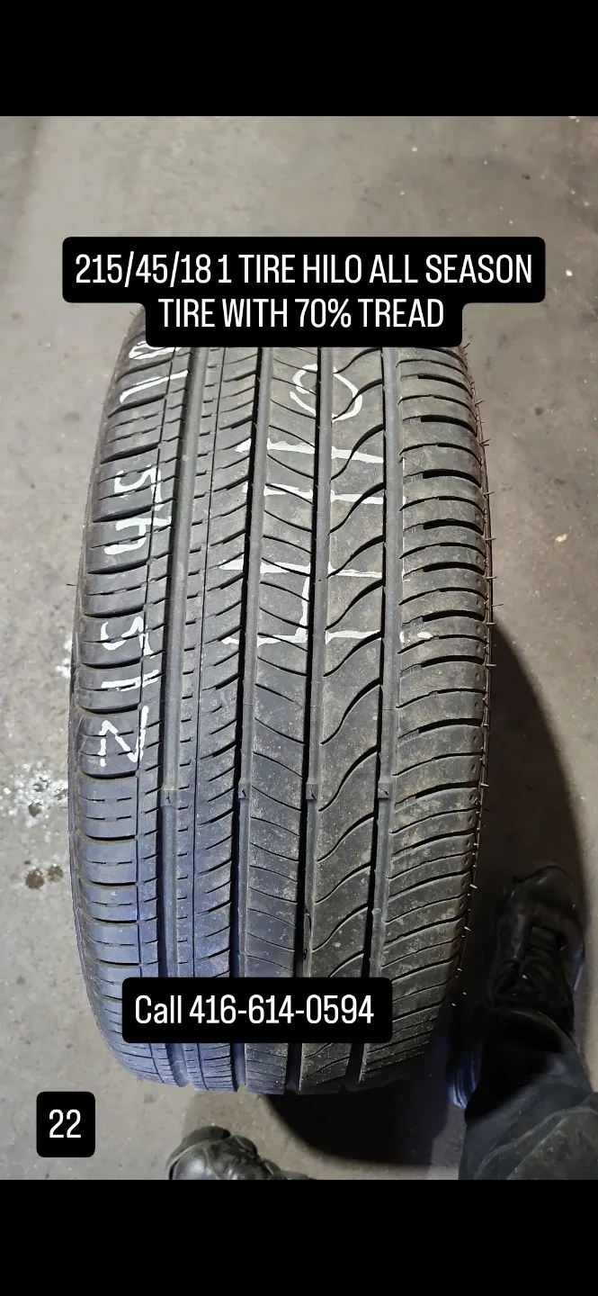 Hilo All Season Tire 215/45/18 - 70% Tread thumbnail