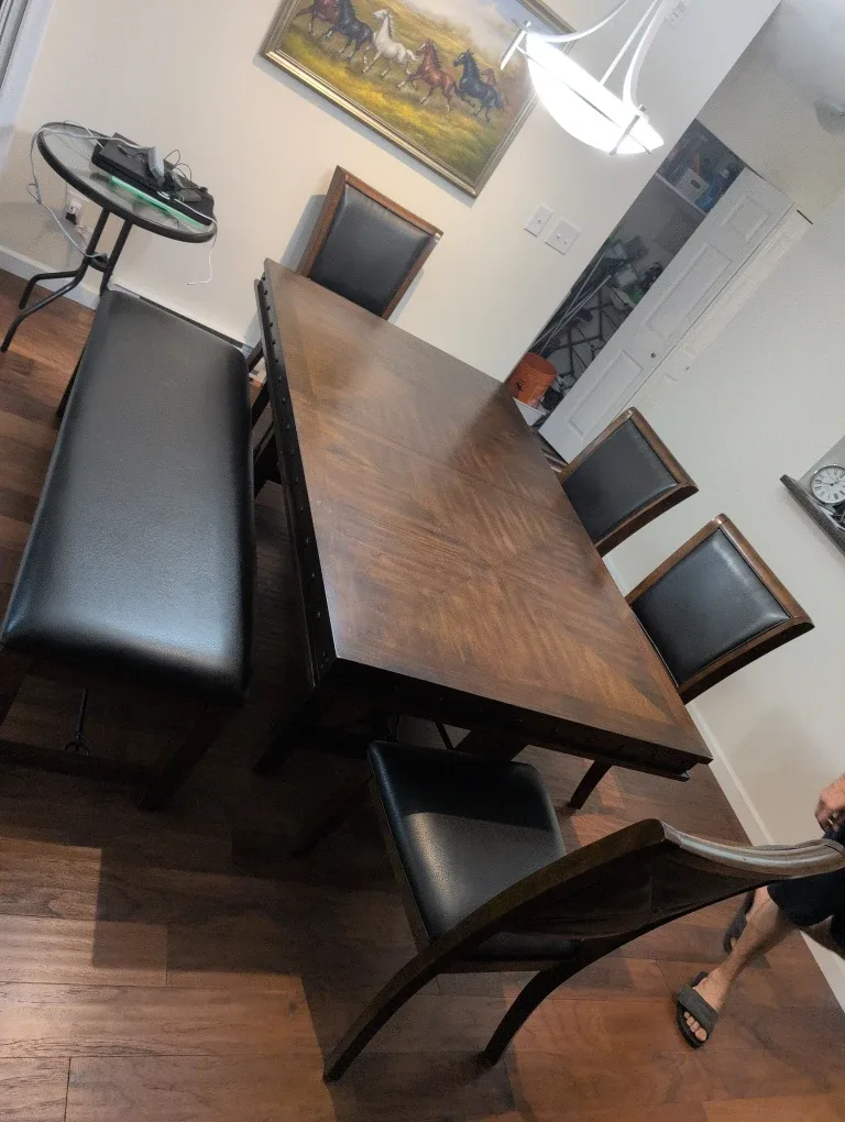 Dining Table with Bench and Chairs