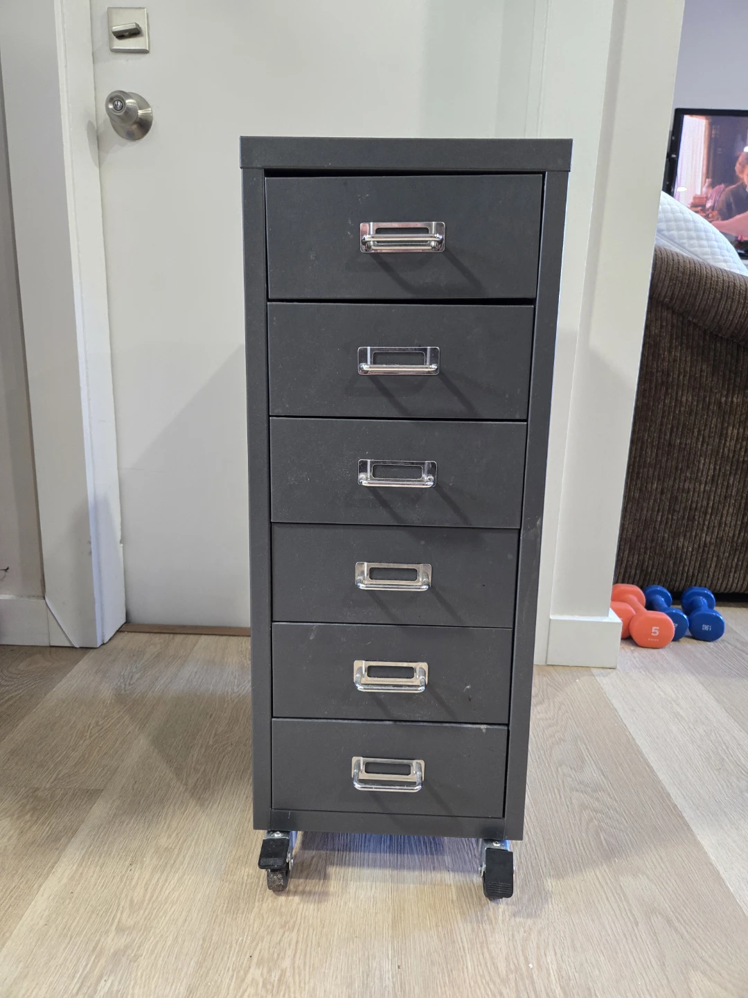 IKEA Helmer Grey Drawer Unit on Castors