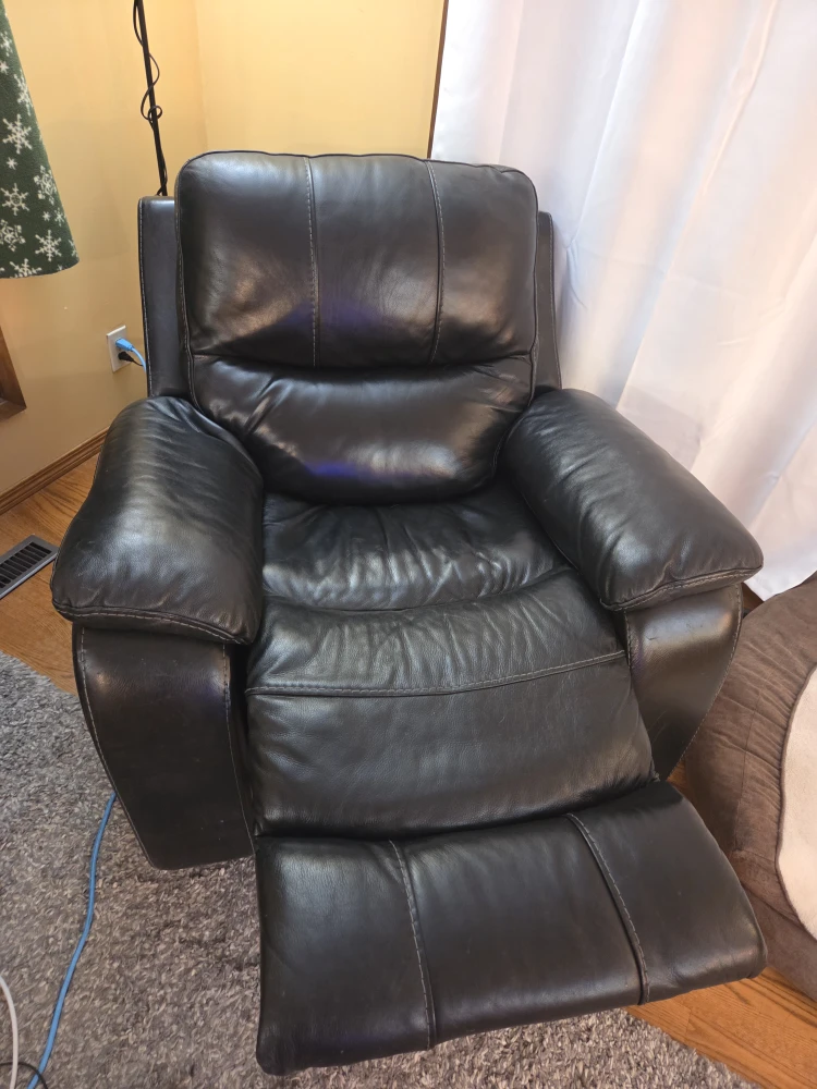 Black Leather Reclining Sofa and Recliner Set - photo 3