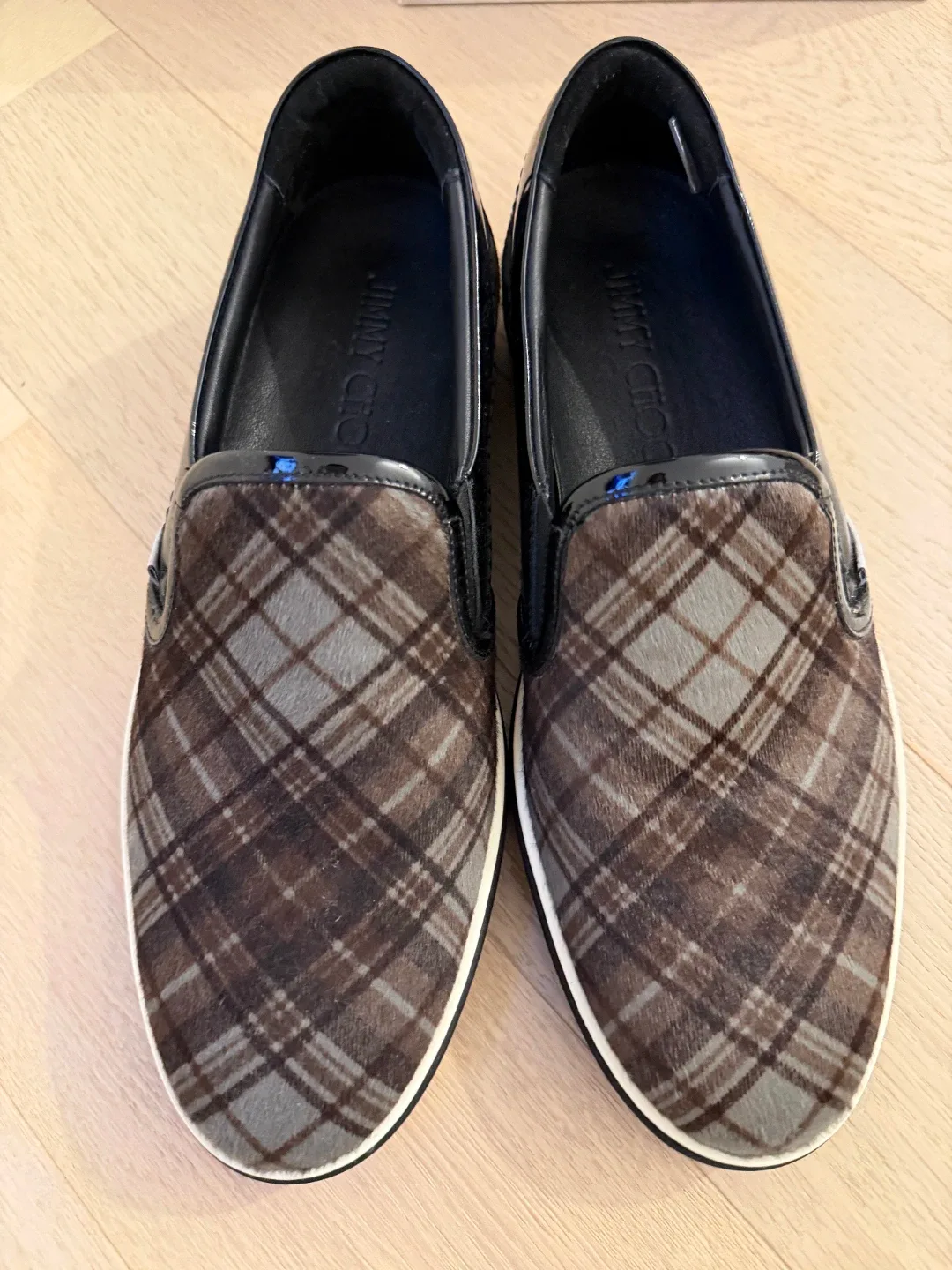 Jimmy Choo Plaid Slip-On Sneakers