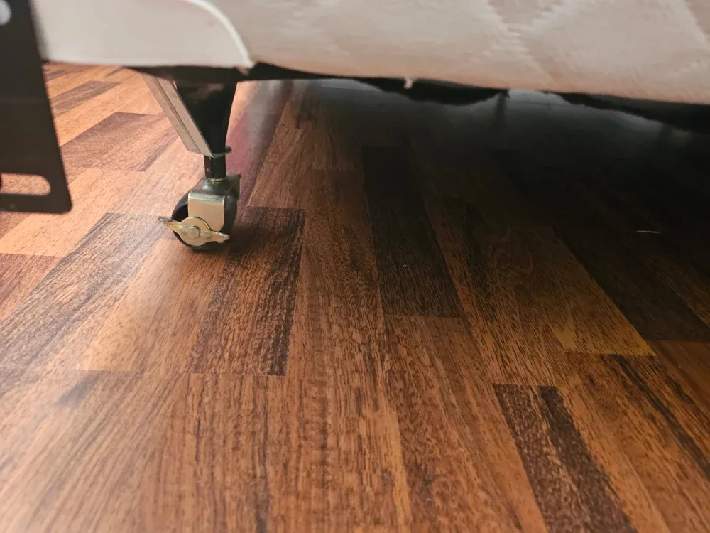 Queen size Bed  box with metal frame Wheels image indicator(3)