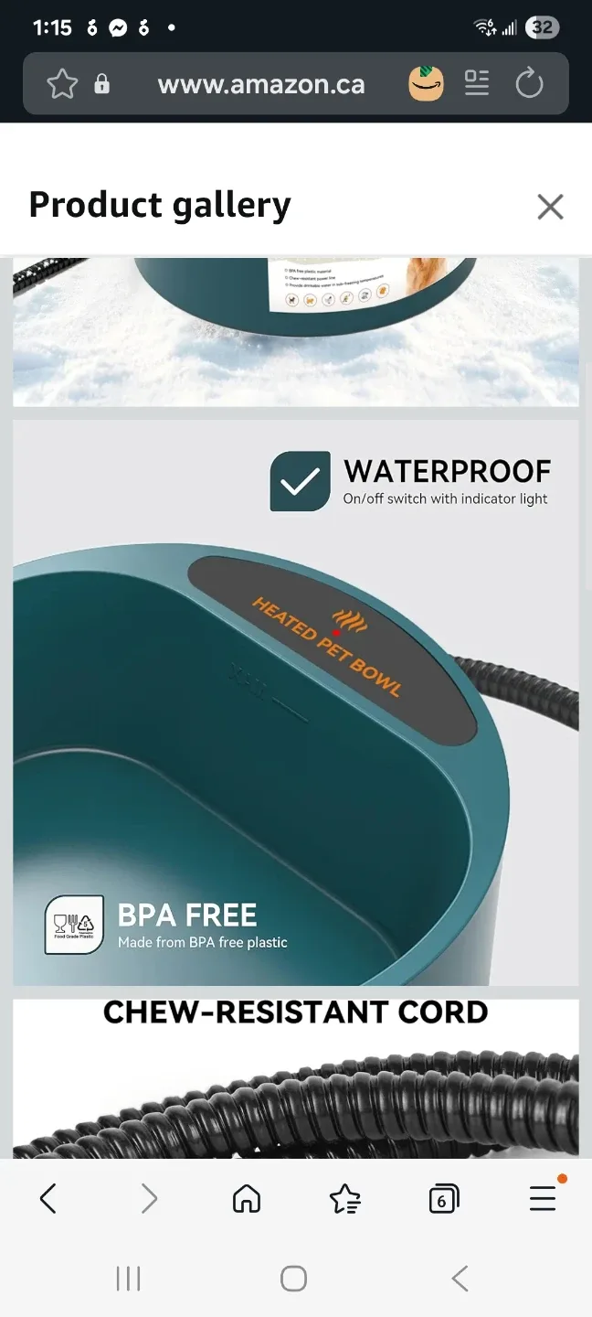 Heated Pet Bowl - Waterproof & Chew-Resistant image indicator(2)