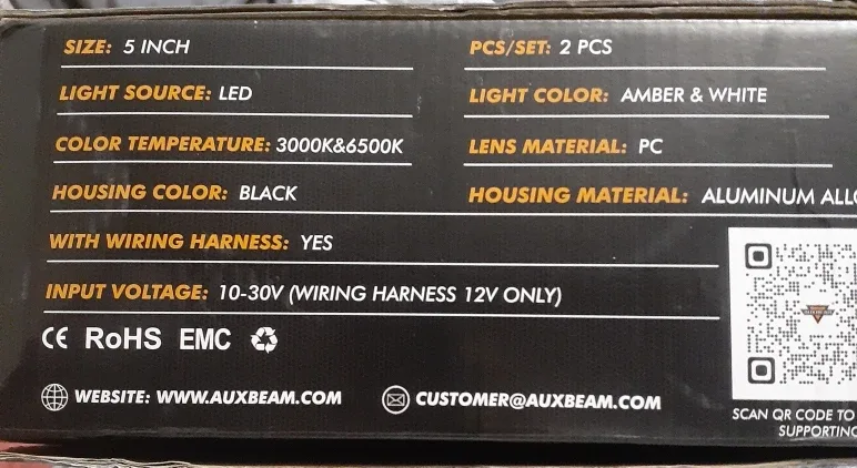 AUXBEAM 5 Inch LED Pod Lights - Amber & White image indicator(3)