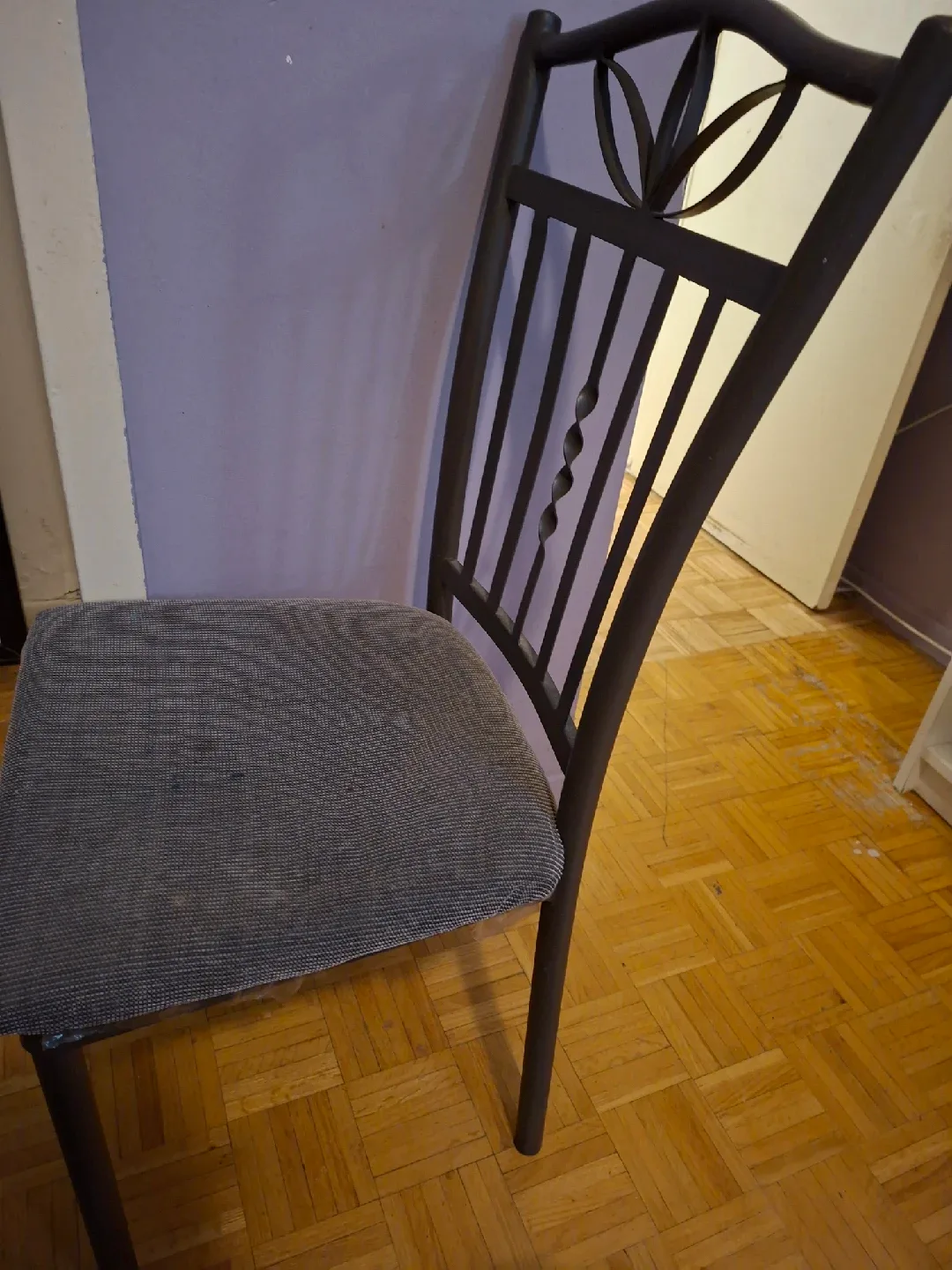 🥕Dark Metal Dining Chair with Padded Seat image indicator(4)