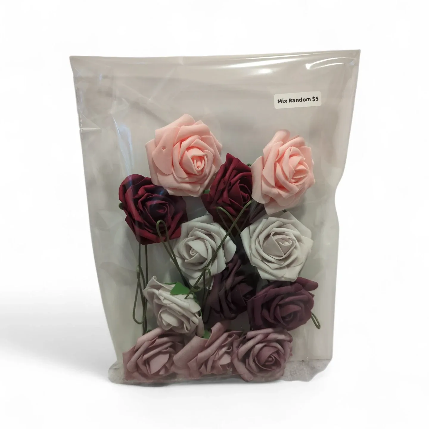 Artificial Foam Rose Mix - Green, Blue, Random image indicator(3)