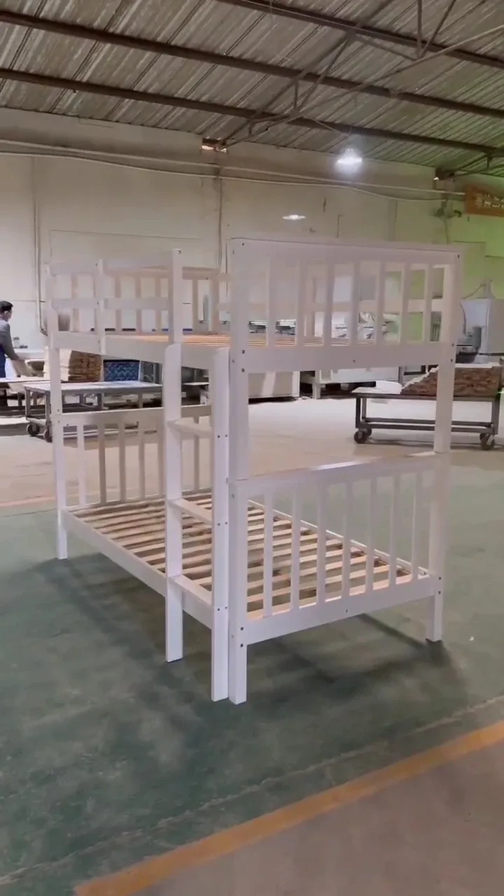 White Wooden Bunk Bed