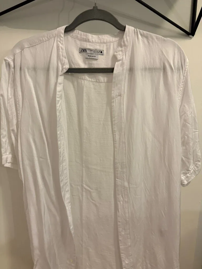 Zara White Regular Fit Shirt - Size S