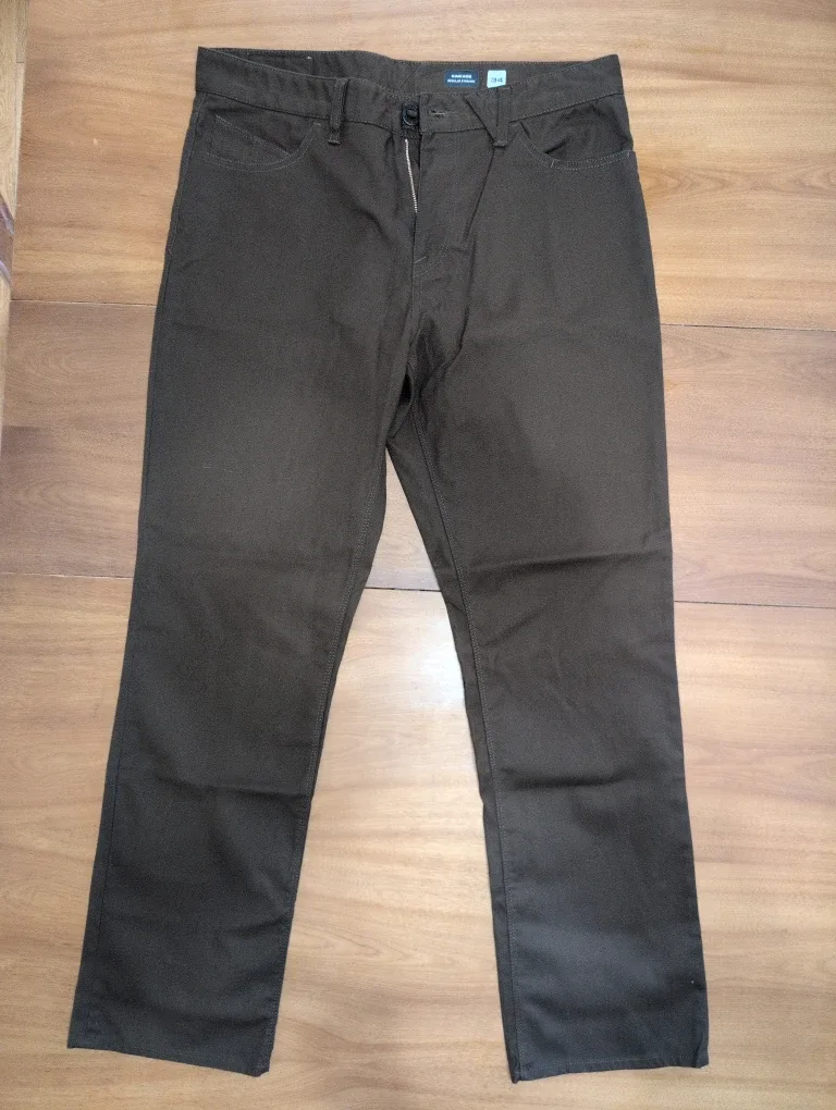 Volcom Kinkade brown twill pant, Size 34