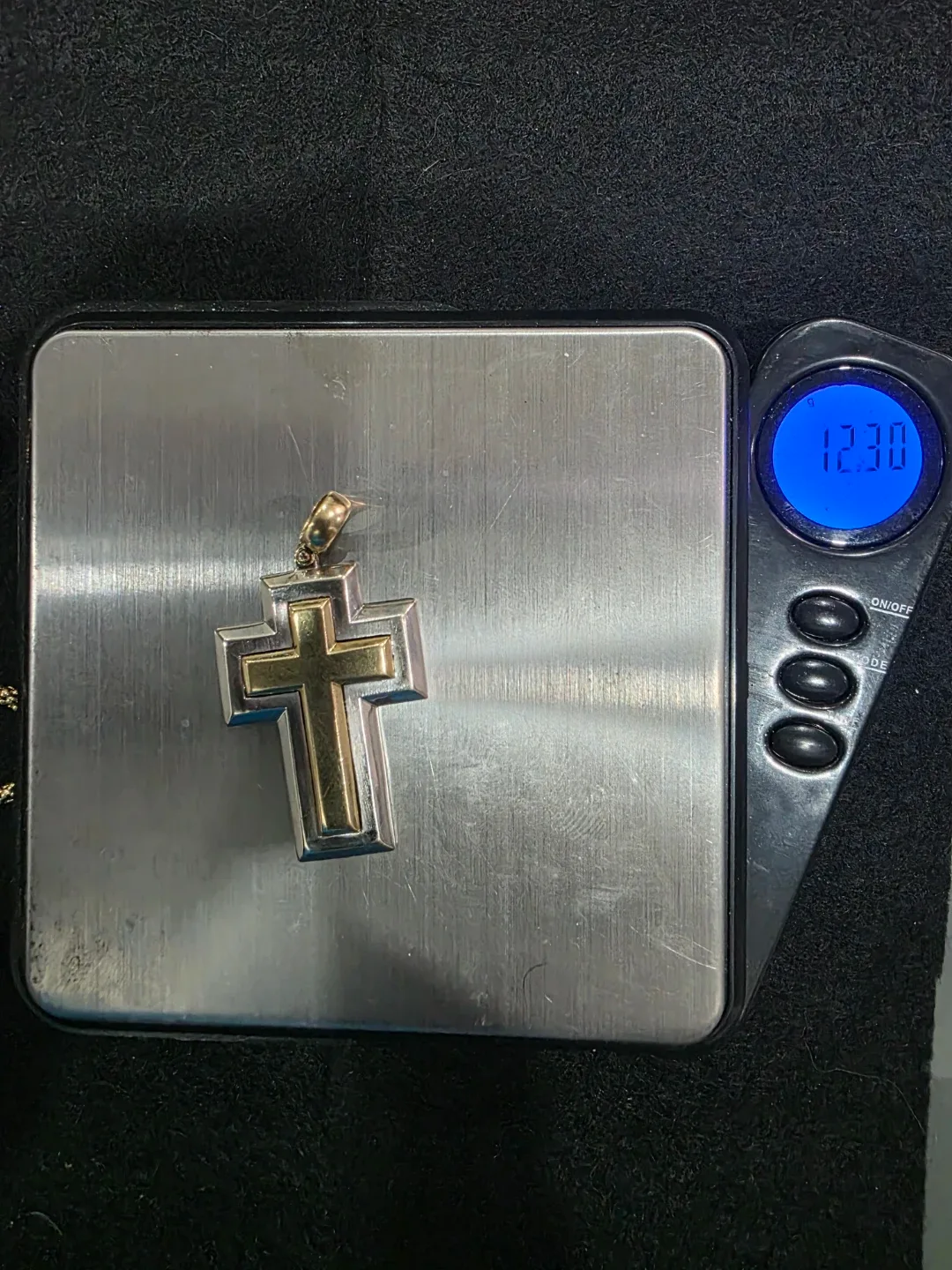 Gold and Silver Cross Pendant Necklace image indicator(3)