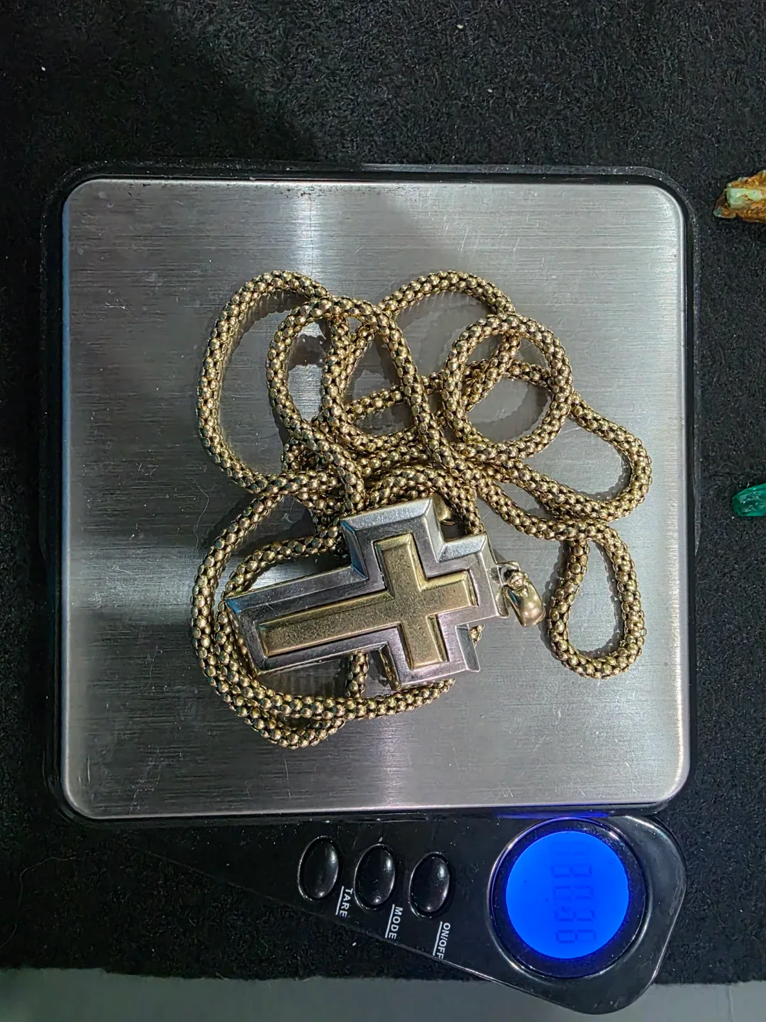 Gold and Silver Cross Pendant Necklace image indicator(5)