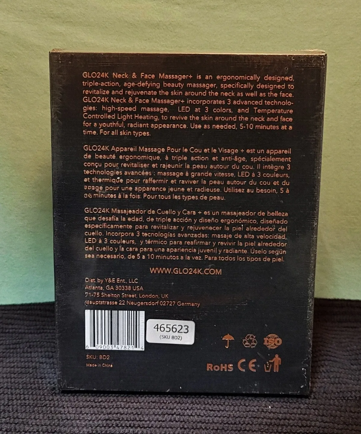 NIB GLO24K LED Beauty Therapy Device for Face & Neck image indicator(3)