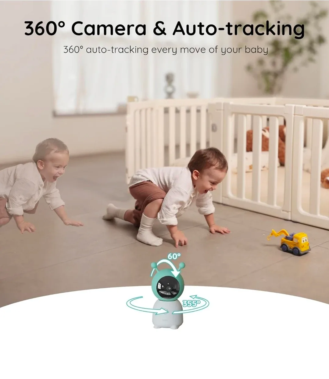 Boifun Baby Monitor with 5" LCD Screen image indicator(5)
