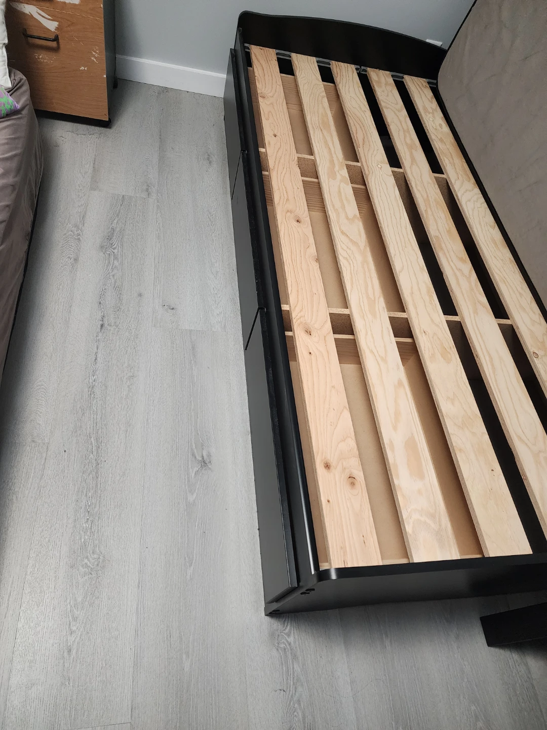 Black Bed Frame with Storage Drawers - photo 2