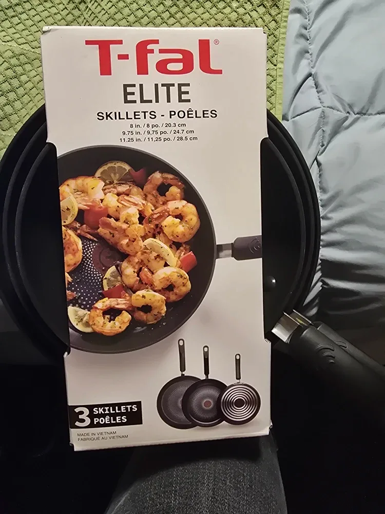 T-fal Elite 3-Piece Skillet Set - New