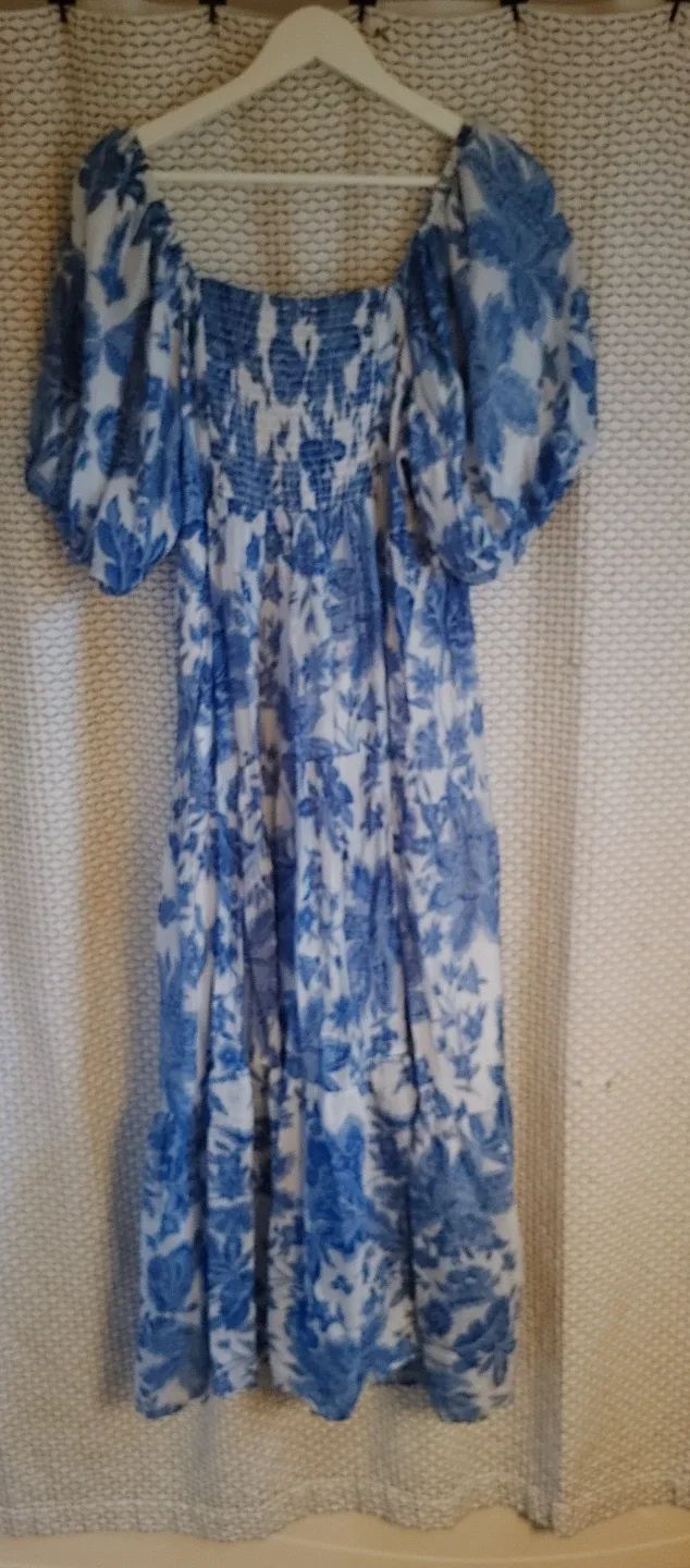 MINKPINK Perla Midi Dress - Blue Floral, XXL image indicator(2)