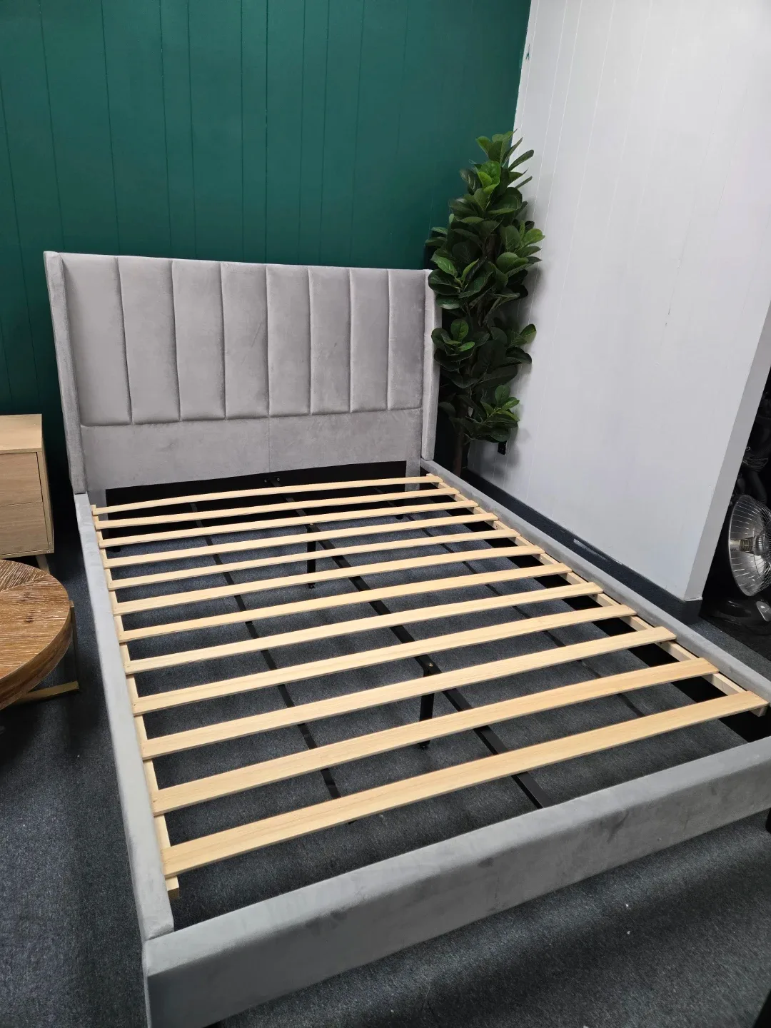 Grey Upholstered Bed Frame image indicator(2)