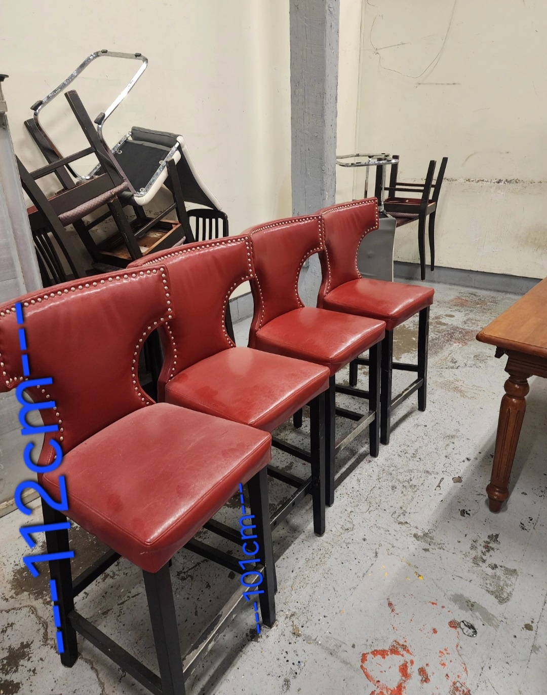 Red Bar Stools - Set of 3 - photo 2